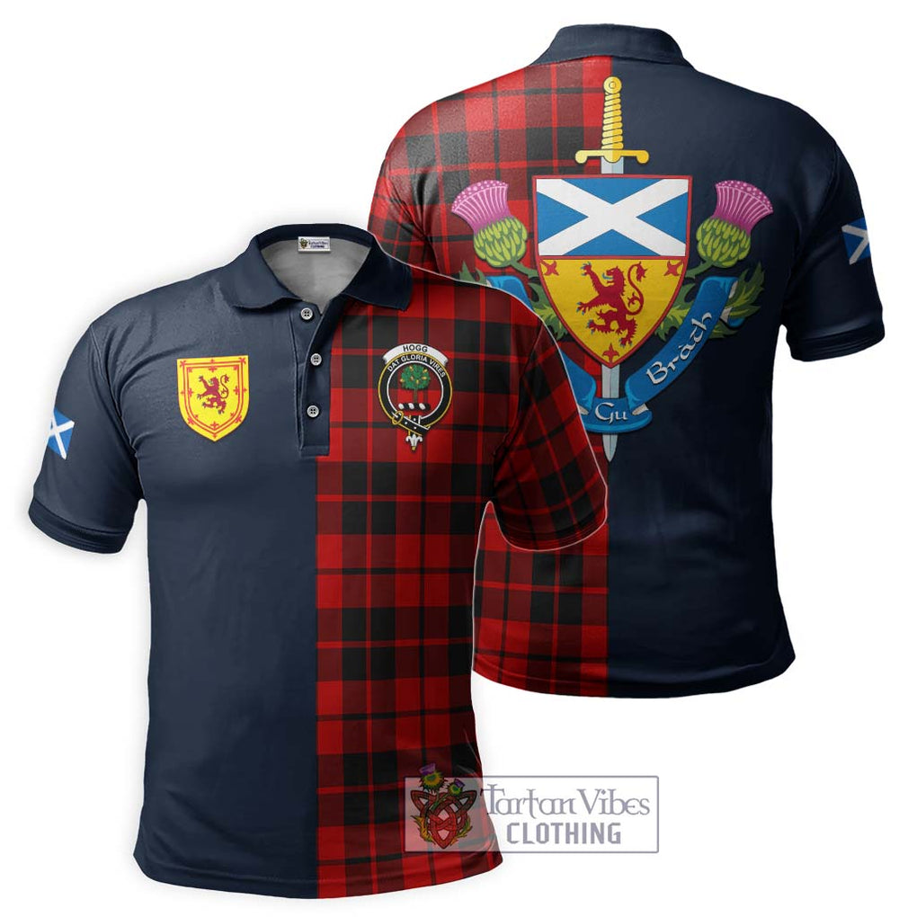 Tartan Vibes Clothing Hogg Tartan Polo Shirt with Scottish Lion Royal Arm Half Style