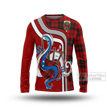 Hogg Tartan Long Sleeve T-Shirt with Epic Bagpipe Style