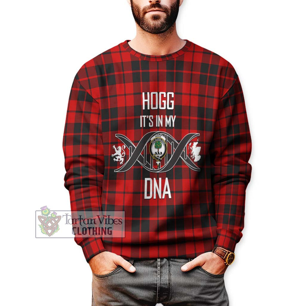 Hogg Tartan Sweatshirt with Family Crest DNA In Me Style Unisex - Tartanvibesclothing Shop