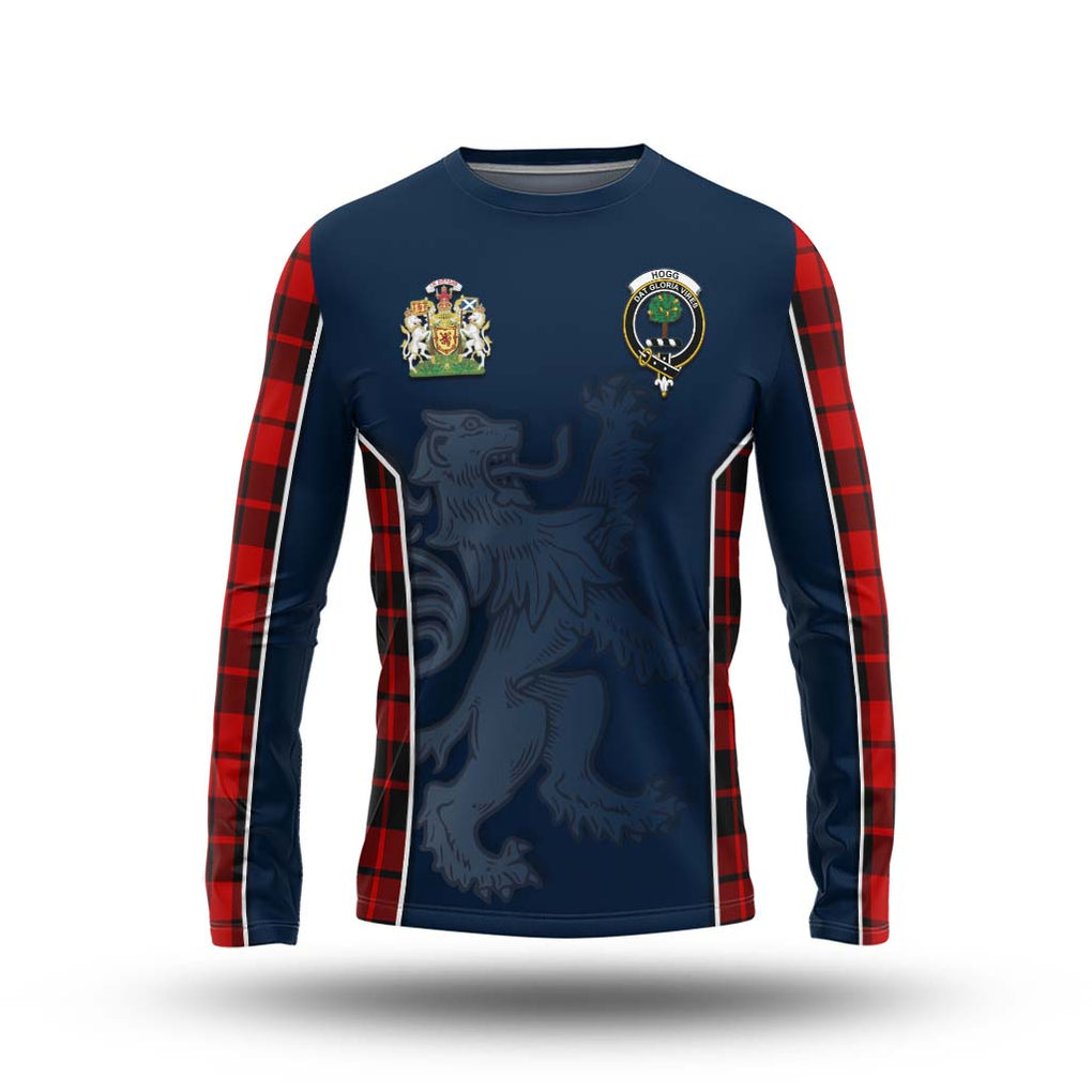 Hogg Tartan Long Sleeve T-Shirt with Family Crest and Lion Rampant Vibes Sport Style Unisex - Tartan Vibes Clothing