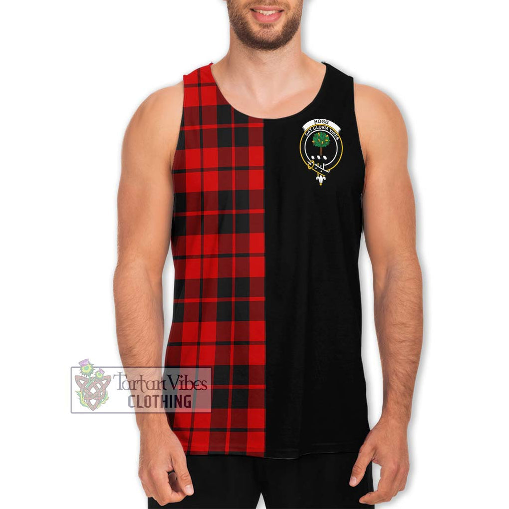 Hogg Tartan Men's Tank Top with Family Crest and Half Of Me Style Men - Tartanvibesclothing Shop