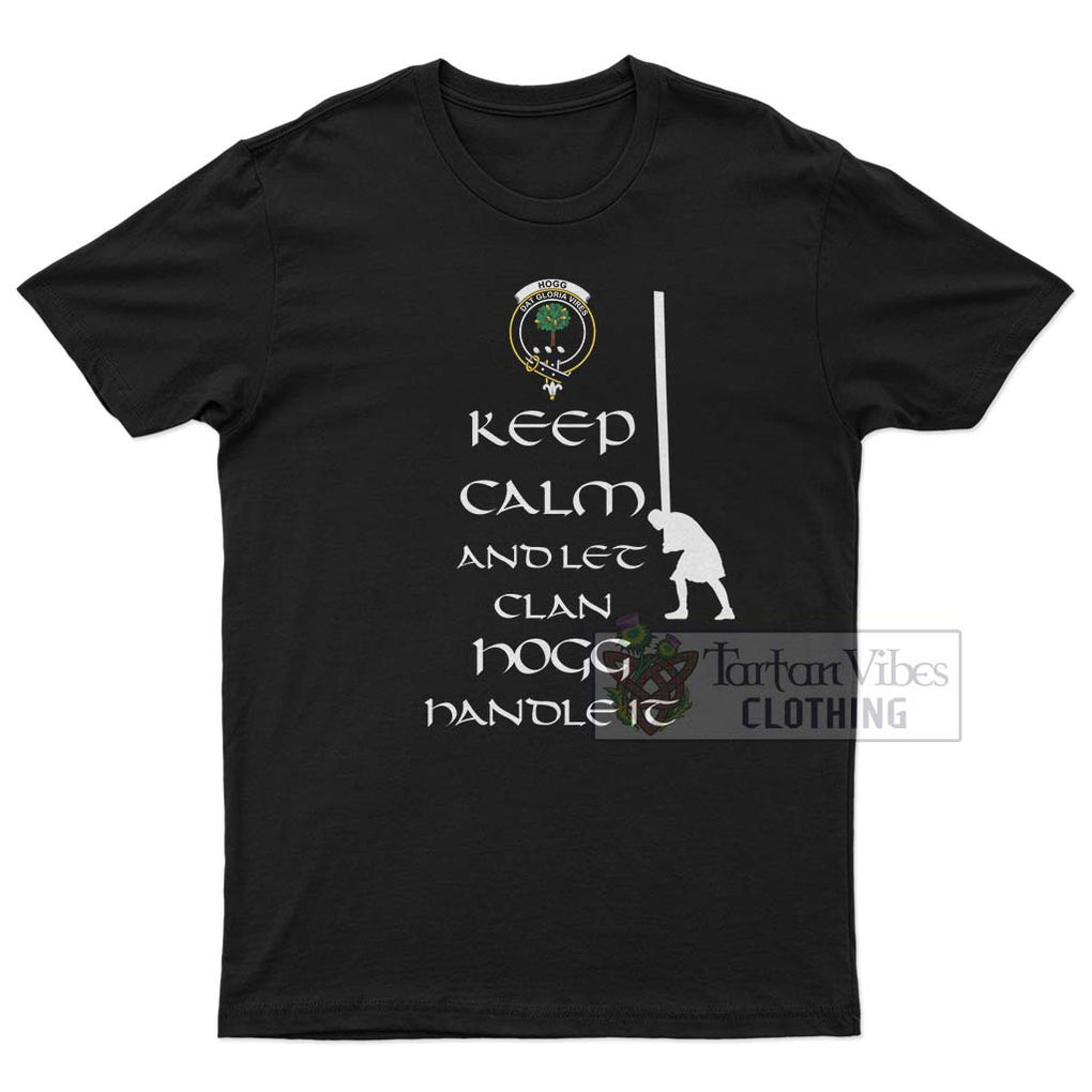 Hogg (Hog) Clan Men's T-Shirt: Keep Calm and Let the Clan Handle It Caber Toss Highland Games Style White - 2D-tartanvibesclothing