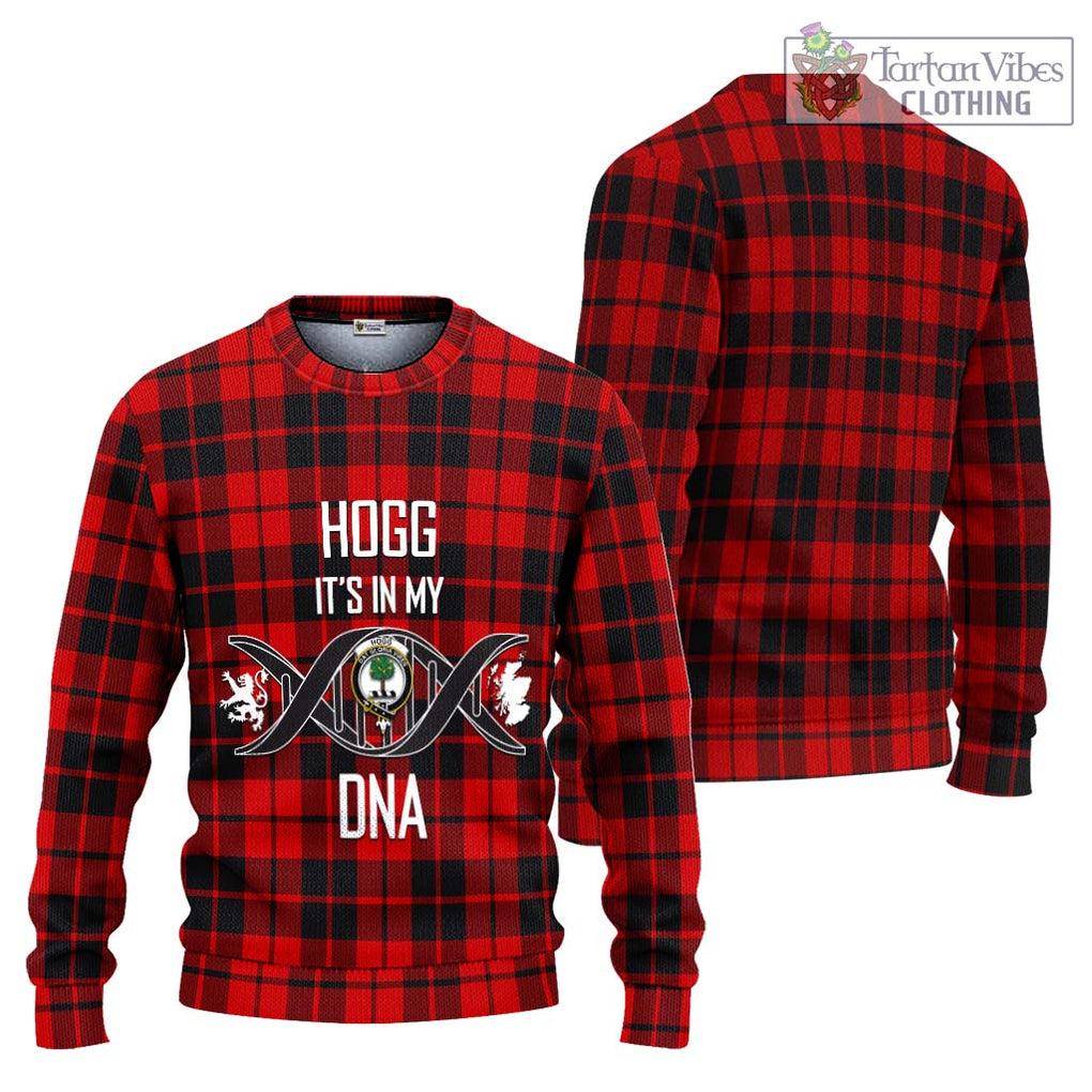 Hogg Tartan Ugly Sweater with Family Crest DNA In Me Style Unisex - Tartan Vibes Clothing