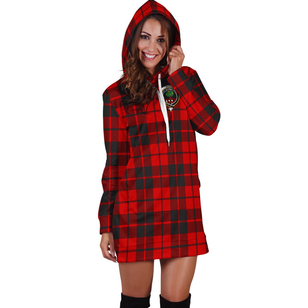 Hogg Tartan Hoodie Dress with Family Crest - Tartan Vibes Clothing