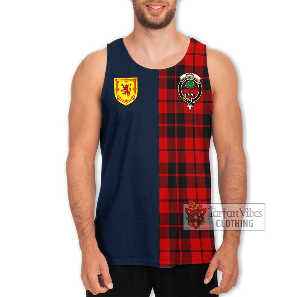 Tartan Vibes Clothing Hogg Tartan Men's Tank Top with Scottish Lion Royal Arm Half Style