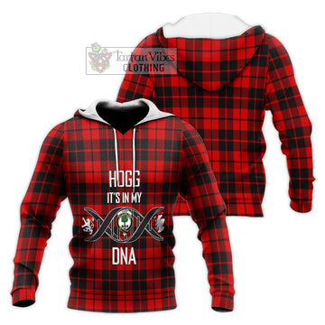 Hogg Tartan Knitted Hoodie with Family Crest DNA In Me Style