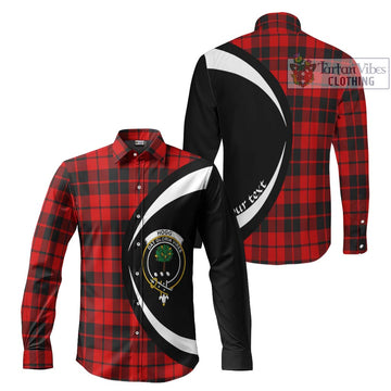 Hogg Tartan Long Sleeve Button Up with Family Crest Circle Style