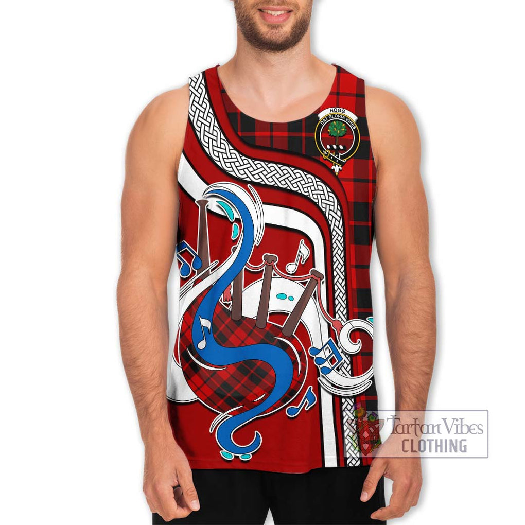 Hogg Tartan Men's Tank Top with Epic Bagpipe Style Men - Tartanvibesclothing Shop