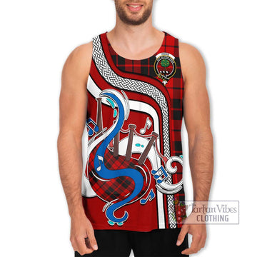 Hogg Tartan Men's Tank Top with Epic Bagpipe Style