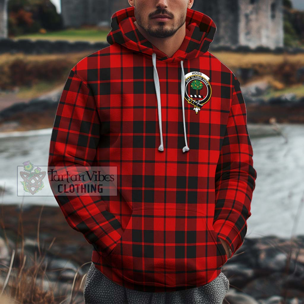 Hogg Tartan Cotton Hoodie with Family Crest Pullover Hoodie XS - Tartan Vibes Clothing