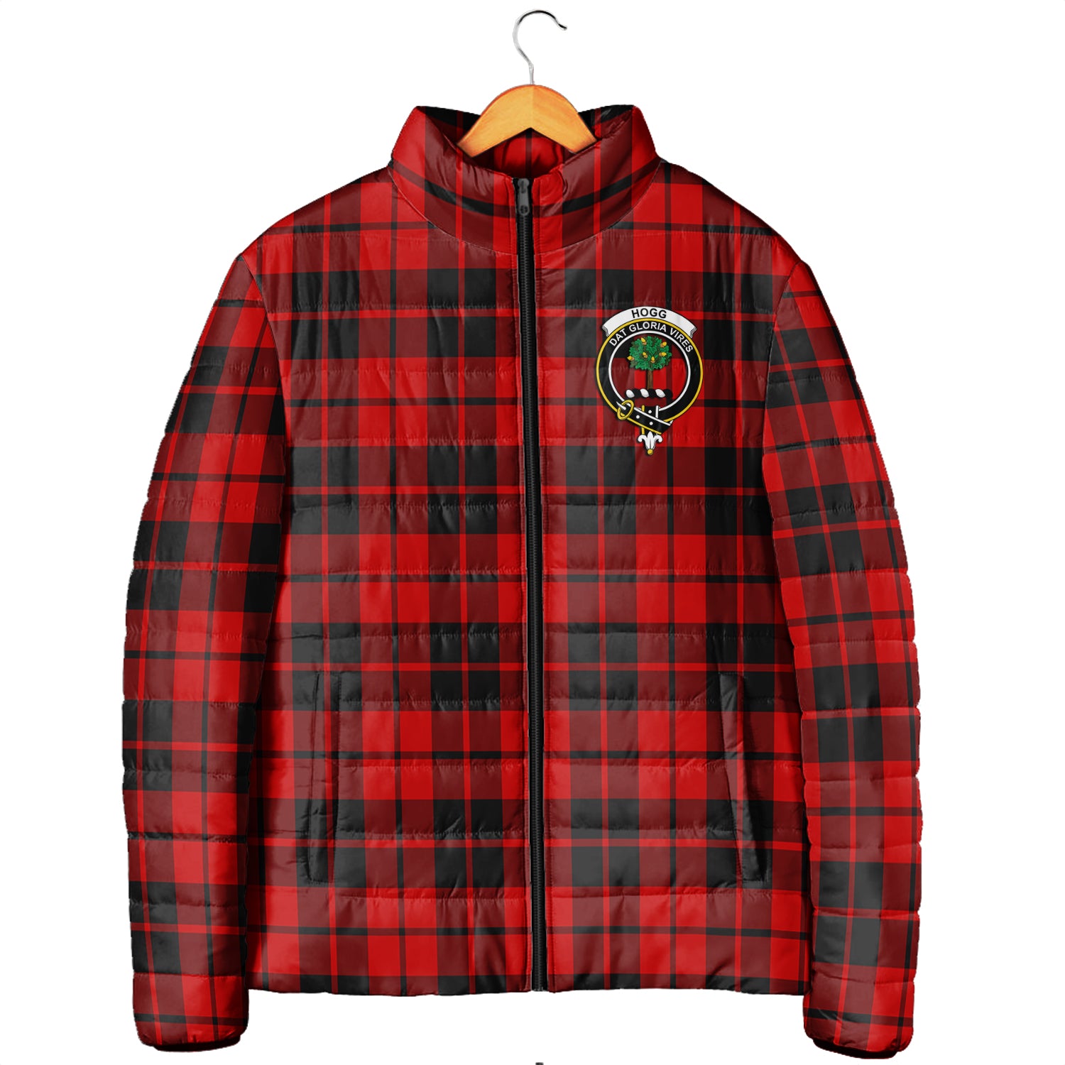 Hogg Tartan Padded Jacket with Family Crest - Tartanvibesclothing