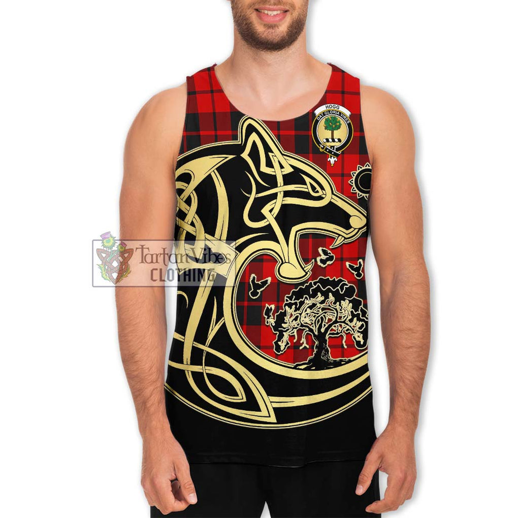 Hogg Tartan Men's Tank Top with Family Crest Celtic Wolf Style Men - Tartan Vibes Clothing