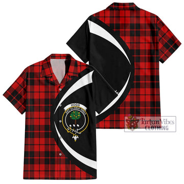 Hogg Tartan Short Sleeve Button Up with Family Crest Circle Style