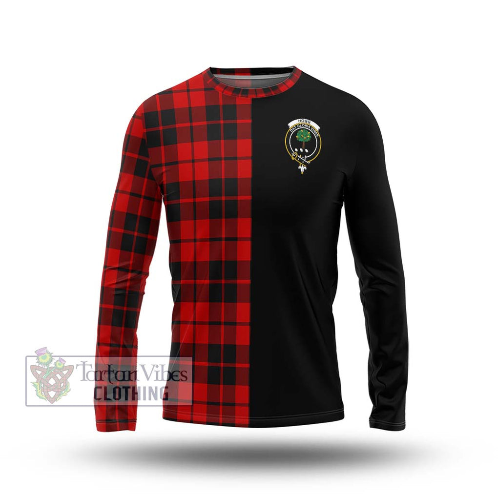 Hogg Tartan Long Sleeve T-Shirt with Family Crest and Half Of Me Style Unisex - Tartanvibesclothing Shop