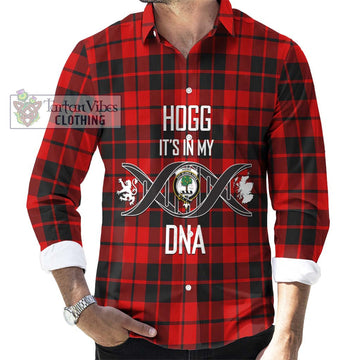 Hogg Tartan Long Sleeve Button Shirt with Family Crest DNA In Me Style