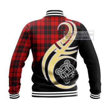 Hogg Tartan Baseball Jacket with Family Crest and Celtic Symbol Style