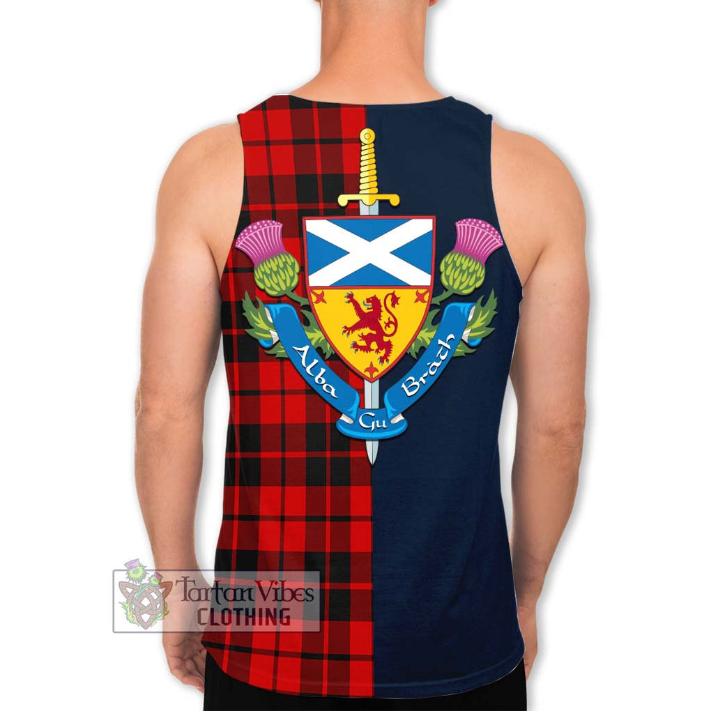 Tartan Vibes Clothing Hogg Tartan Men's Tank Top with Scottish Lion Royal Arm Half Style