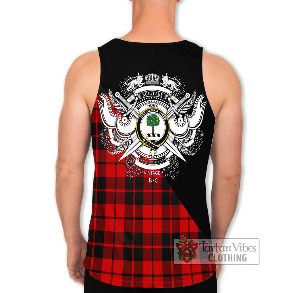 Hogg Tartan Men's Tank Top with Family Crest and Military Logo Style - Tartanvibesclothing Shop