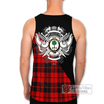 Hogg Tartan Men's Tank Top with Family Crest and Military Logo Style