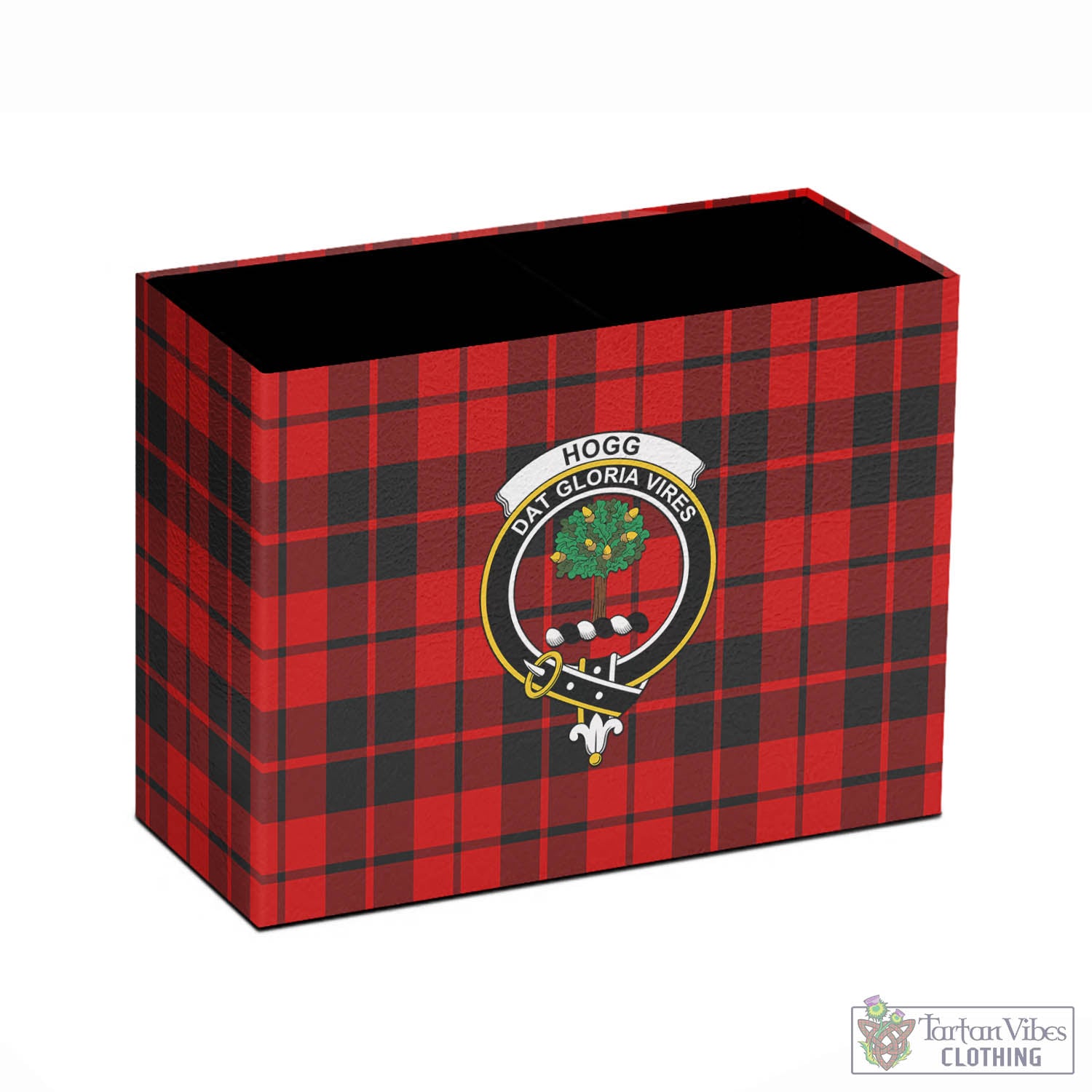 Tartan Vibes Clothing Hogg Tartan Pen Holder with Family Crest