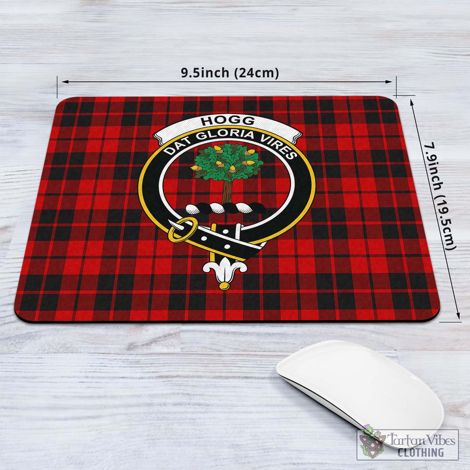 Tartan Vibes Clothing Hogg Tartan Mouse Pad with Family Crest