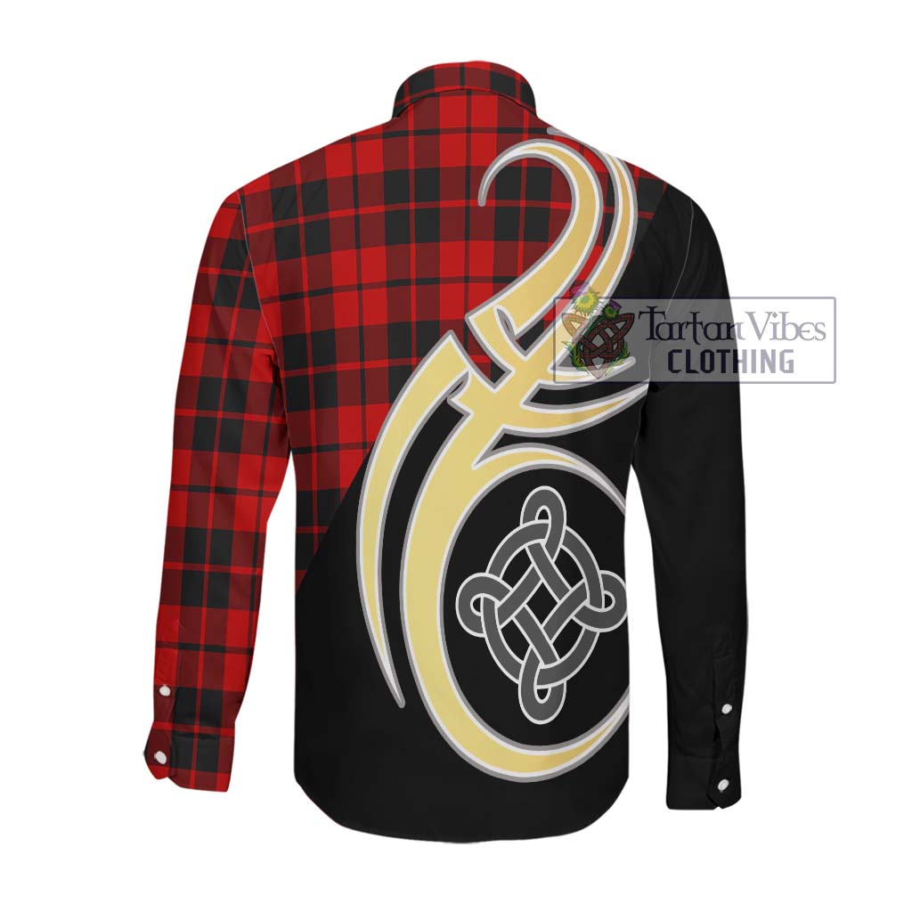 Hogg Tartan Long Sleeve Button Shirt with Family Crest and Celtic Symbol Style Men's Shirt - Tartan Vibes Clothing