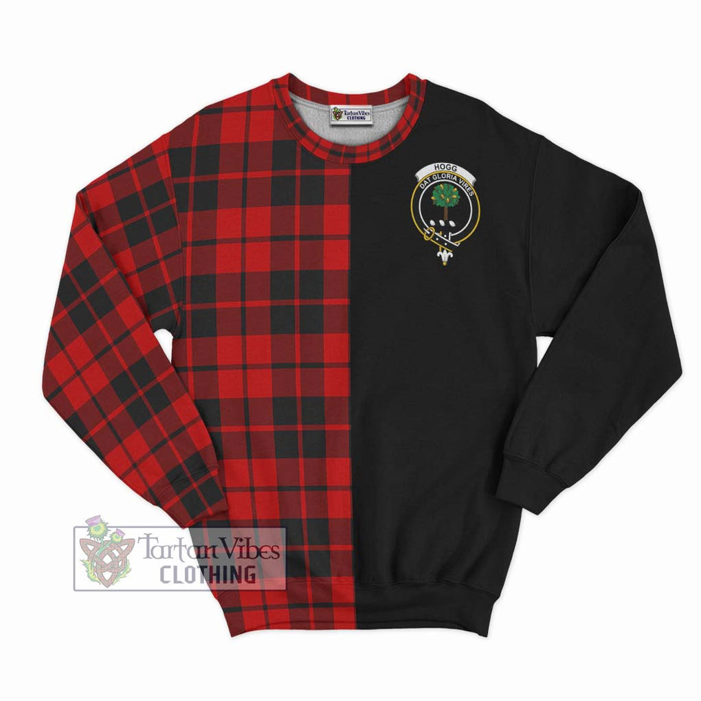 Hogg Tartan Sweatshirt with Family Crest and Half Of Me Style - Tartanvibesclothing Shop