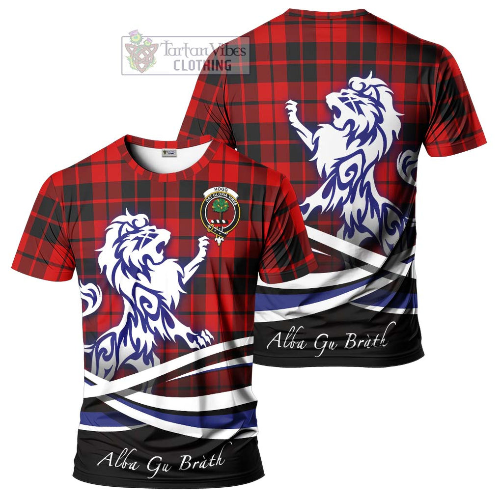 Tartan Vibes Clothing Hogg Tartan Cotton T-shirt with Alba Gu Brath Regal Lion Emblem