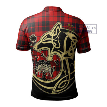 Hogg Tartan Polo Shirt with Family Crest Celtic Wolf Style