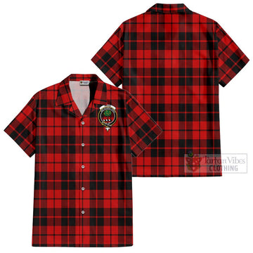 Hogg Tartan Cotton Hawaiian Shirt with Family Crest