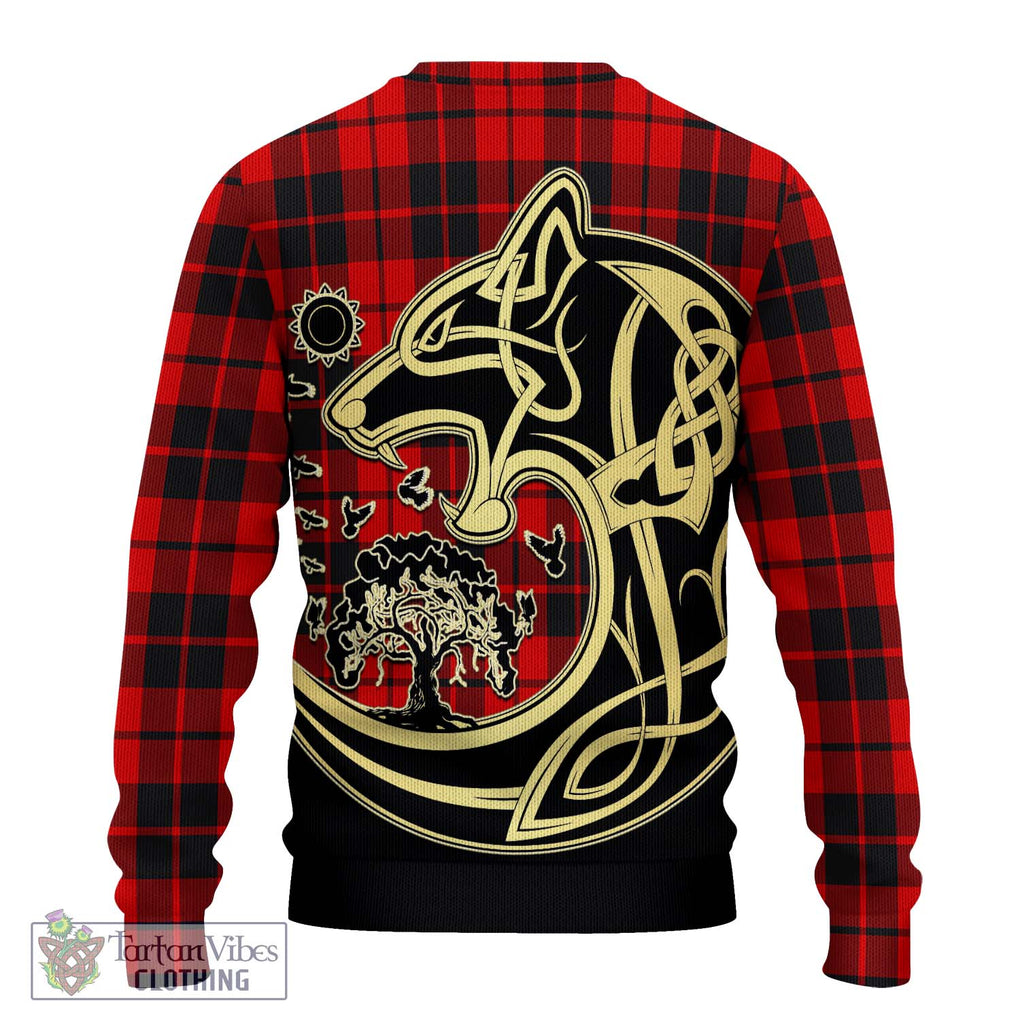 Hogg Tartan Ugly Sweater with Family Crest Celtic Wolf Style - Tartan Vibes Clothing