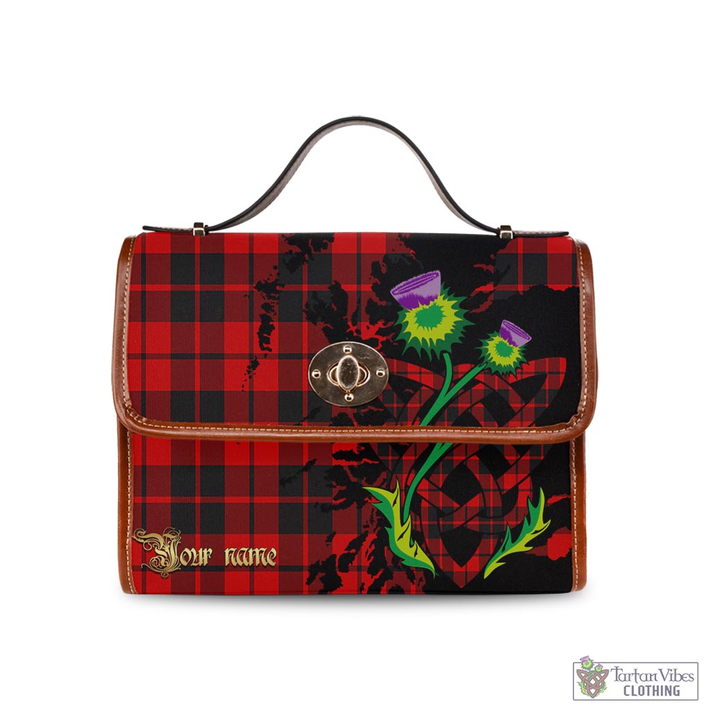 Tartan Vibes Clothing Hogg Tartan Waterproof Canvas Bag with Scotland Map and Thistle Celtic Accents