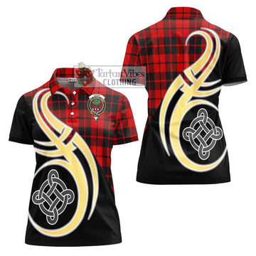 Hogg Tartan Women's Polo Shirt with Family Crest and Celtic Symbol Style