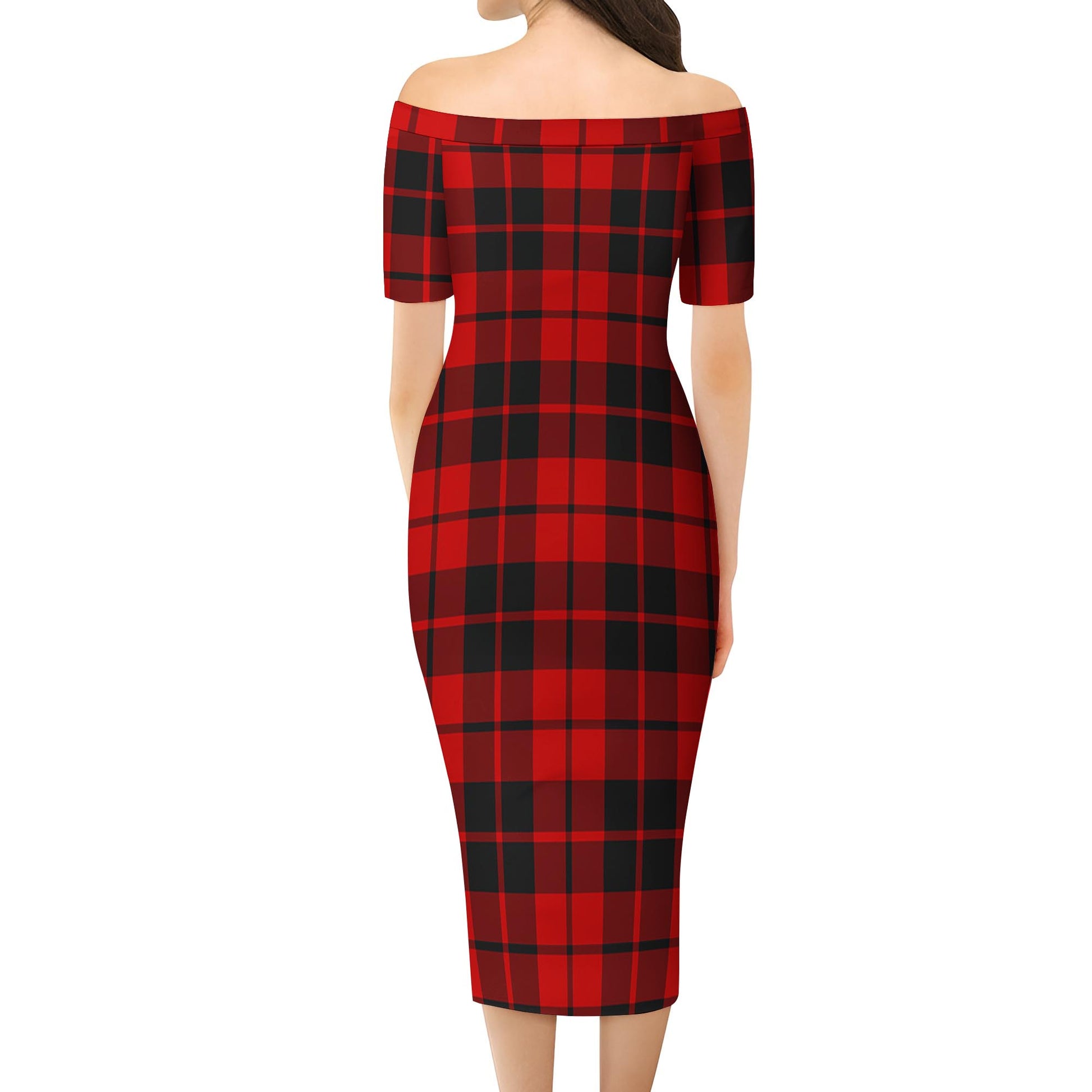 Hogg Tartan Off Shoulder Lady Dress - Tartanvibesclothing