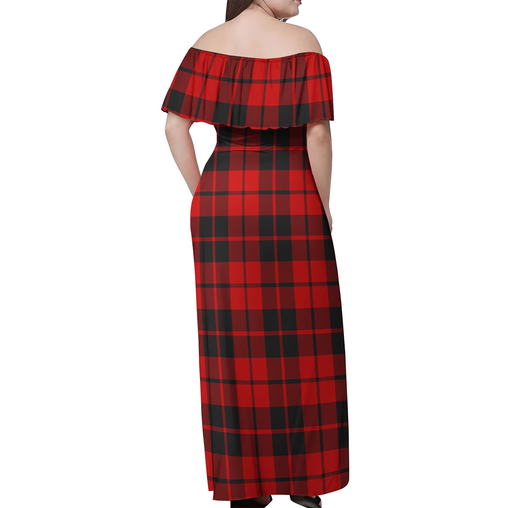 Hogg Tartan Off Shoulder Long Dress - Tartanvibesclothing