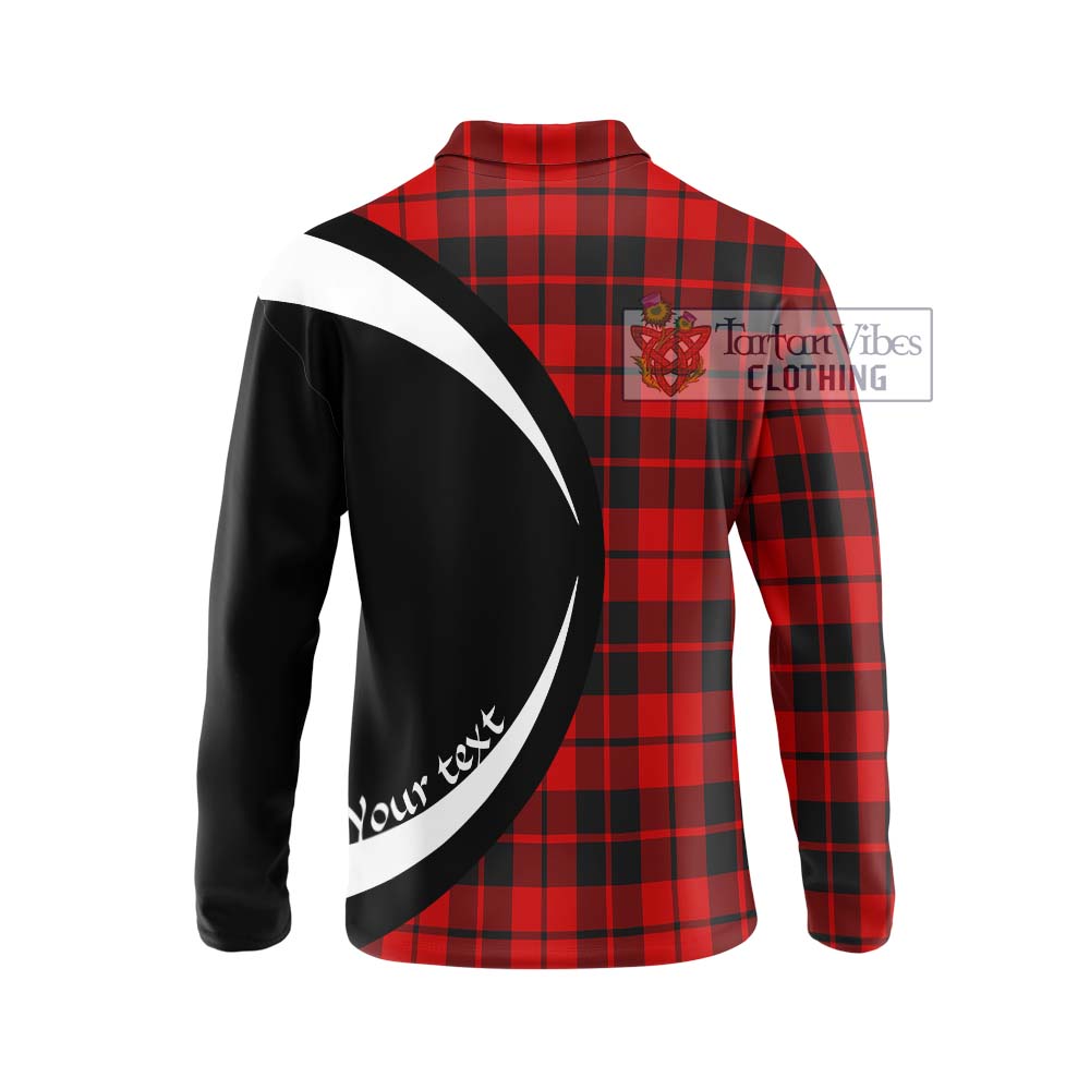 Hogg Tartan Long Sleeve Polo Shirt with Family Crest Circle Style - Tartan Vibes Clothing