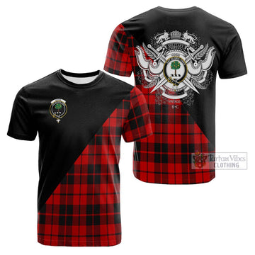 Hogg Tartan Cotton T-shirt with Family Crest and Military Logo Style