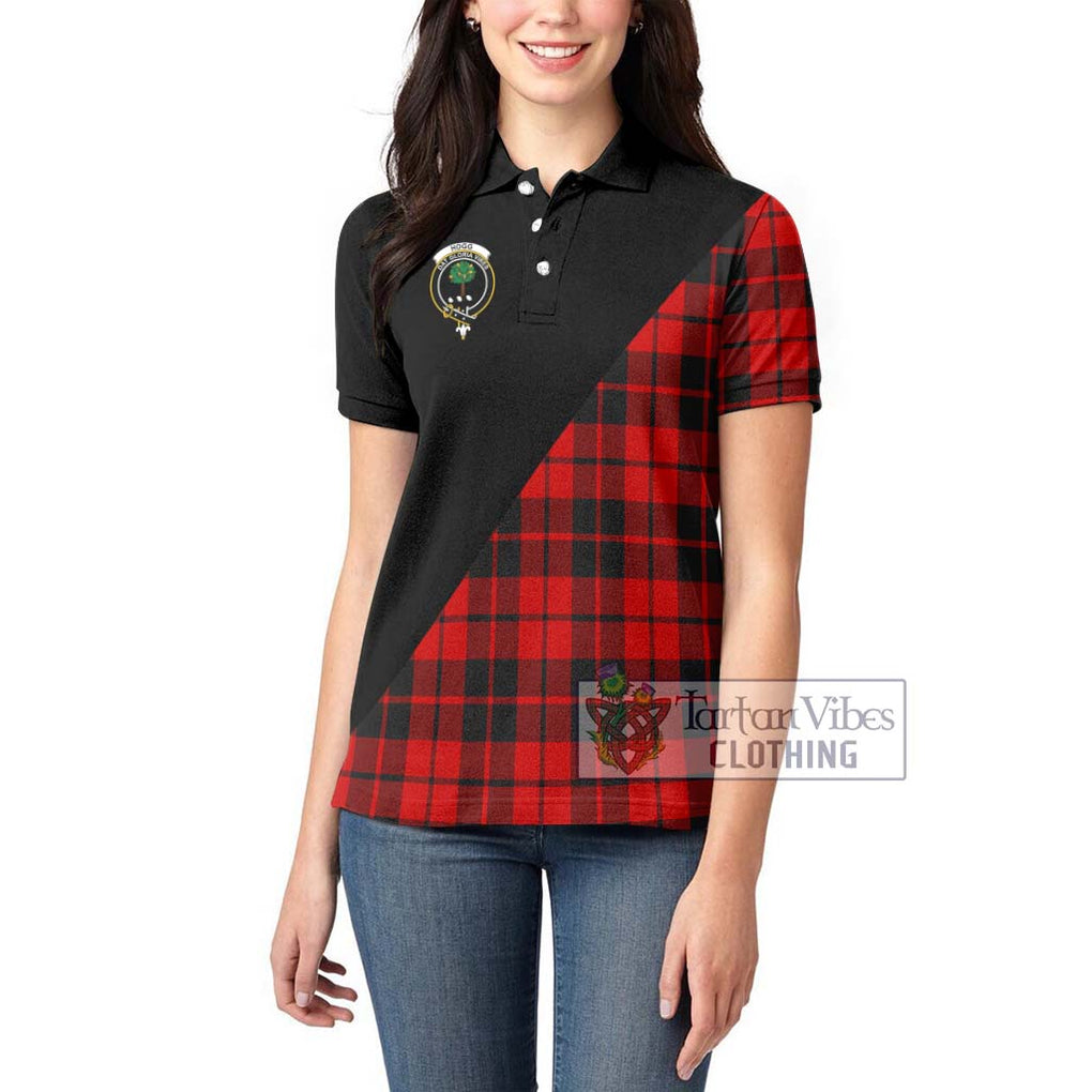 Hogg Tartan Women's Polo Shirt with Family Crest and Military Logo Style - Tartanvibesclothing Shop