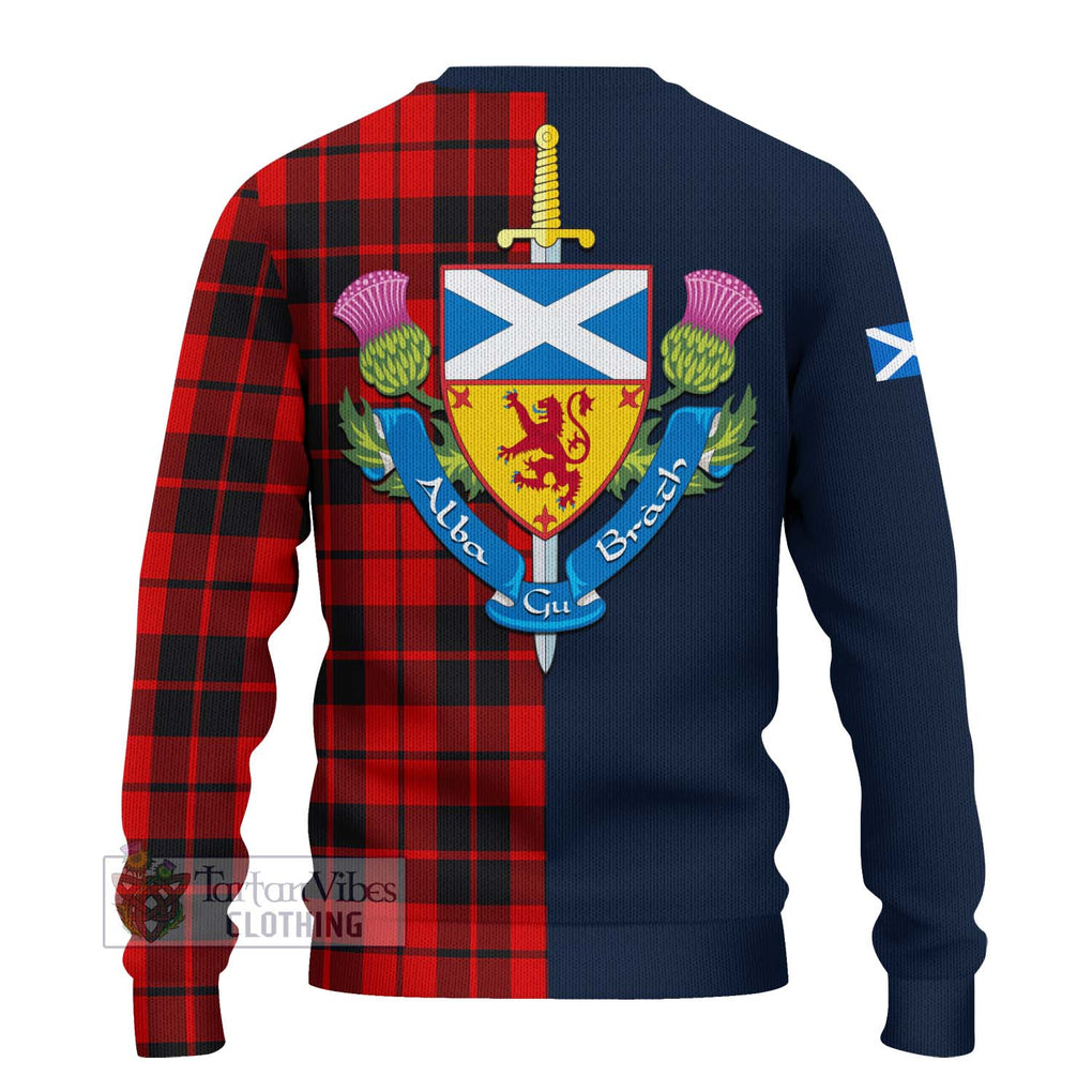 Tartan Vibes Clothing Hogg Tartan Knitted Sweater with Scottish Lion Royal Arm Half Style