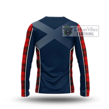 Hogg Tartan Long Sleeve T-Shirt with Family Crest and Lion Rampant Vibes Sport Style