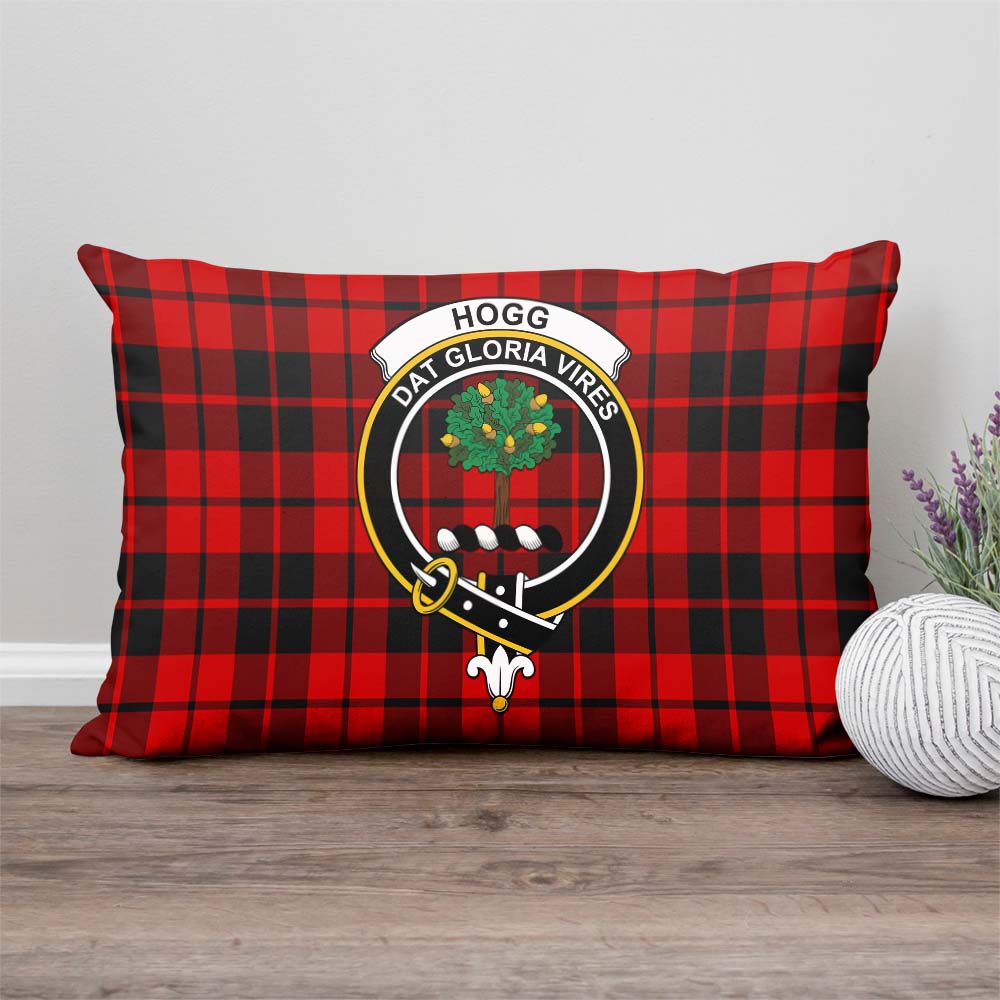 Hogg Tartan Pillow Cover with Family Crest Rectangle Pillow Cover - Tartanvibesclothing