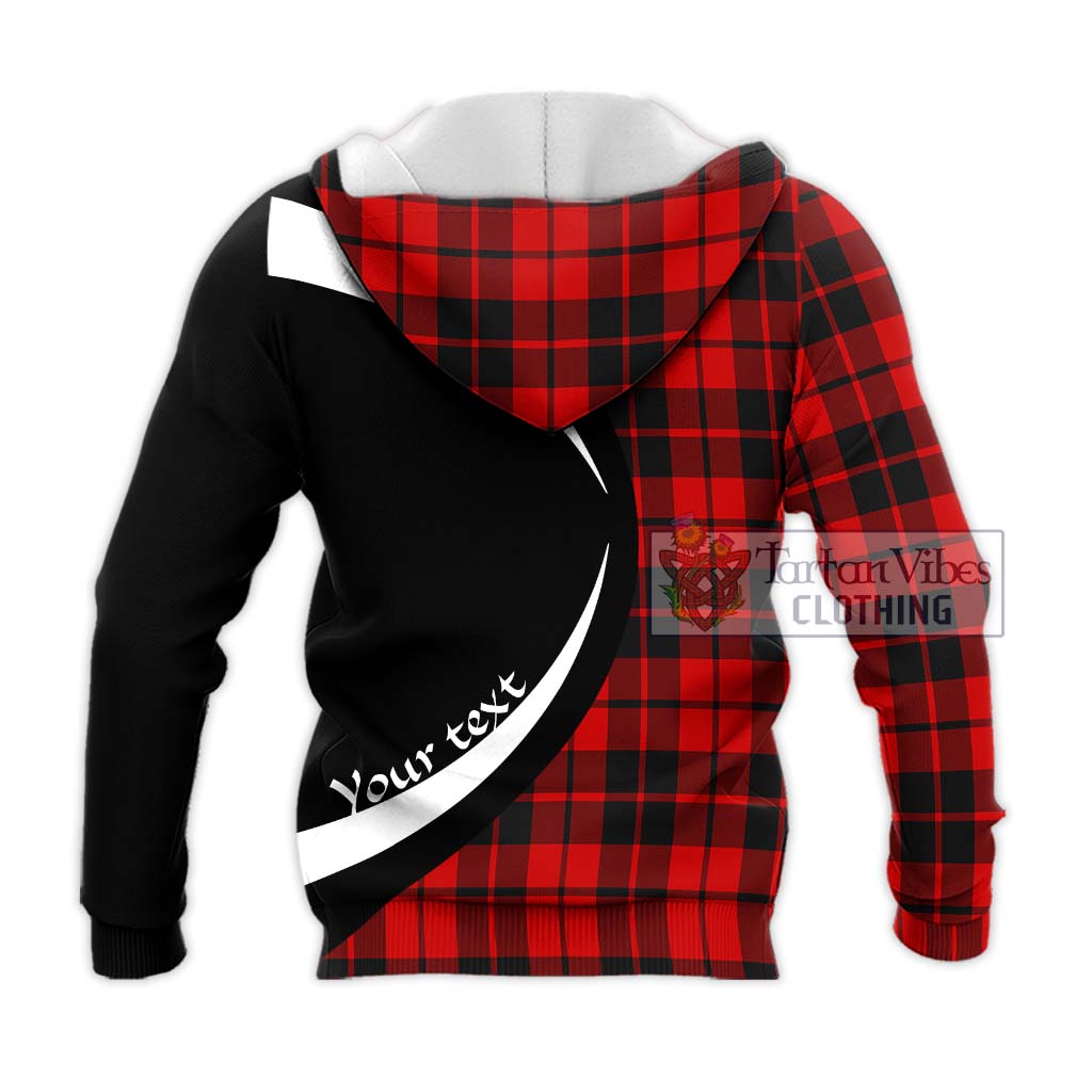 Hogg Tartan Knitted Hoodie with Family Crest Circle Style - Tartan Vibes Clothing