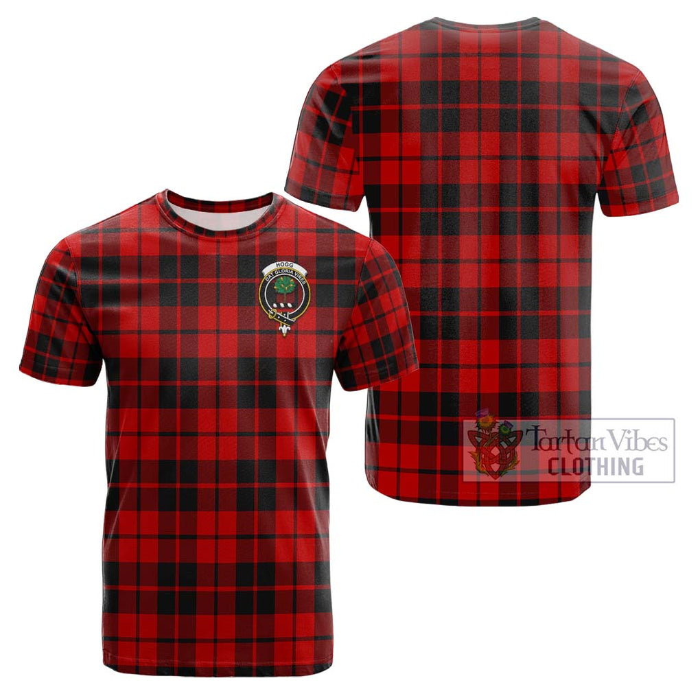 Hogg Tartan Cotton T-Shirt with Family Crest Kid's Shirt - Tartanvibesclothing Shop