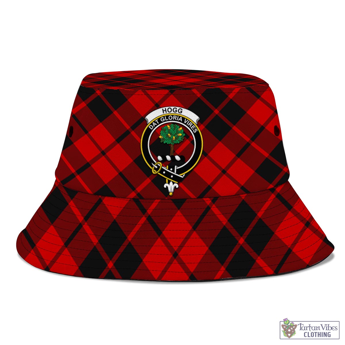 Tartan Vibes Clothing Hogg Tartan Bucket Hat with Family Crest