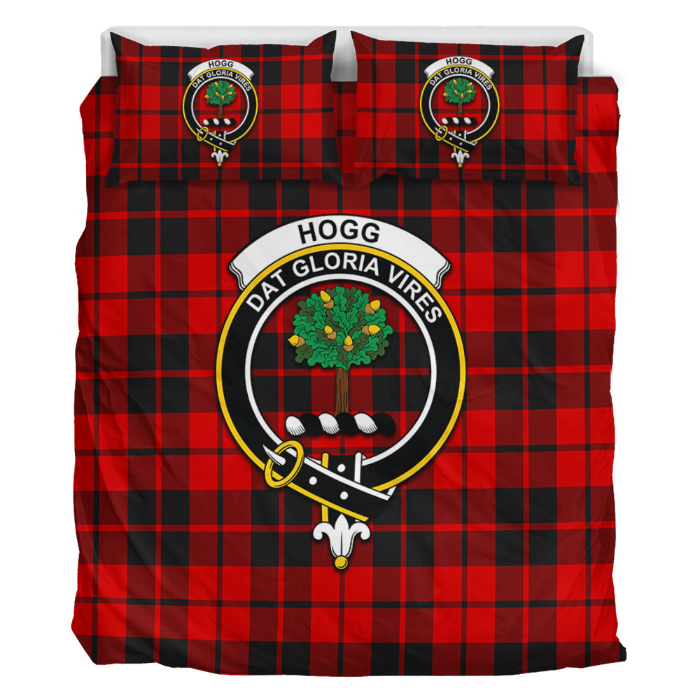 Hogg Tartan Bedding Set with Family Crest - Tartan Vibes Clothing