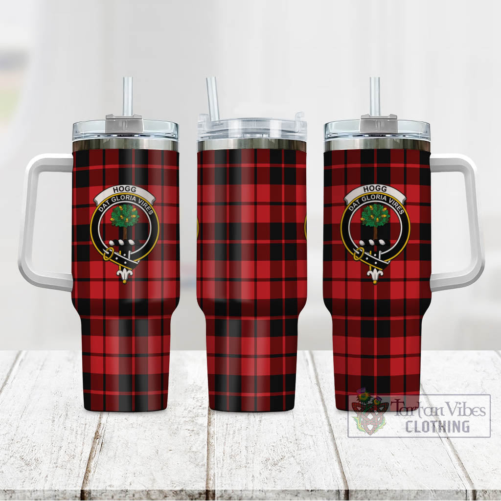 Tartan Vibes Clothing Hogg Tartan and Family Crest Tumbler with Handle