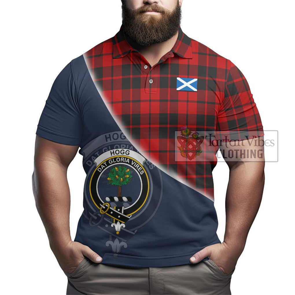 Hogg Tartan Polo Shirt with Personalised National Flag and Family Crest Half Style - Tartanvibesclothing Shop