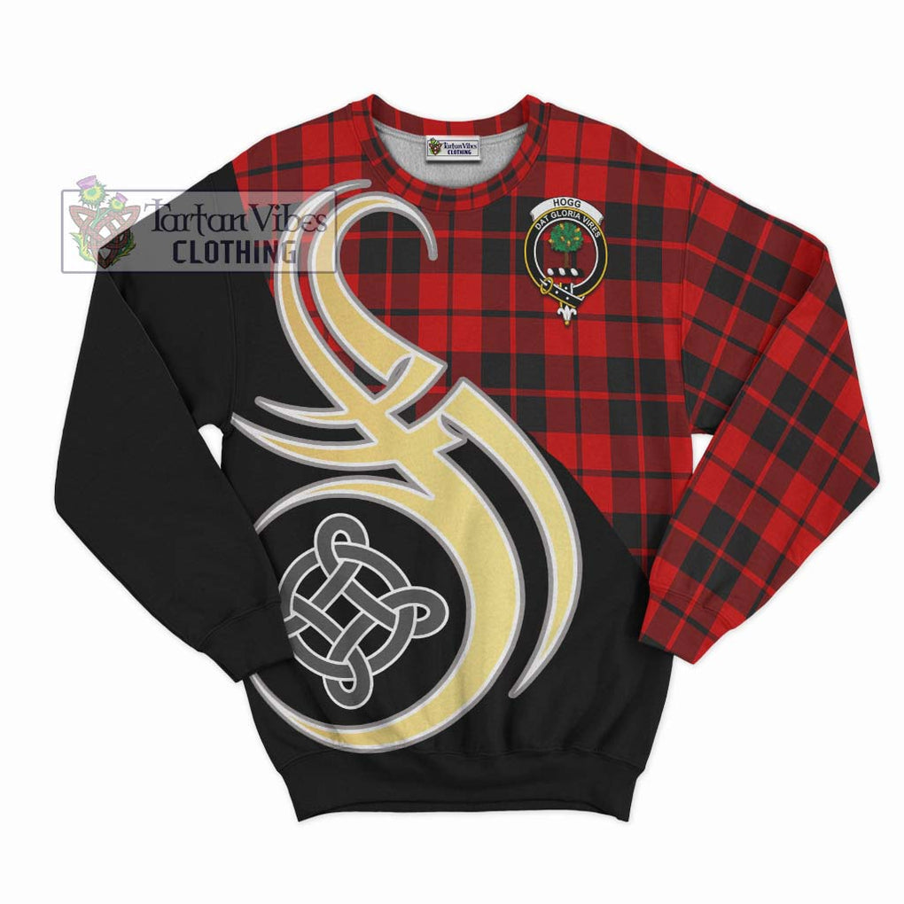 Hogg Tartan Sweatshirt with Family Crest and Celtic Symbol Style - Tartan Vibes Clothing