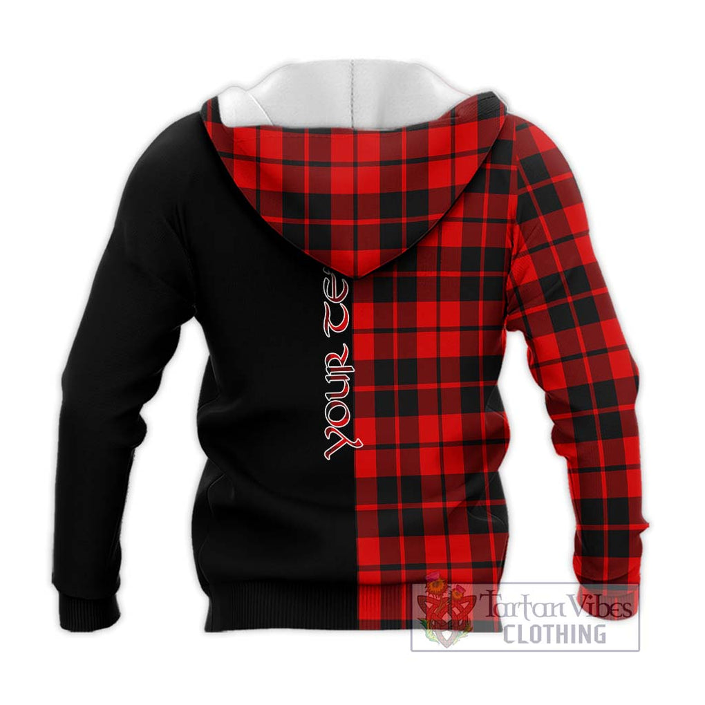 Hogg Tartan Knitted Hoodie with Family Crest and Half Of Me Style - Tartanvibesclothing Shop