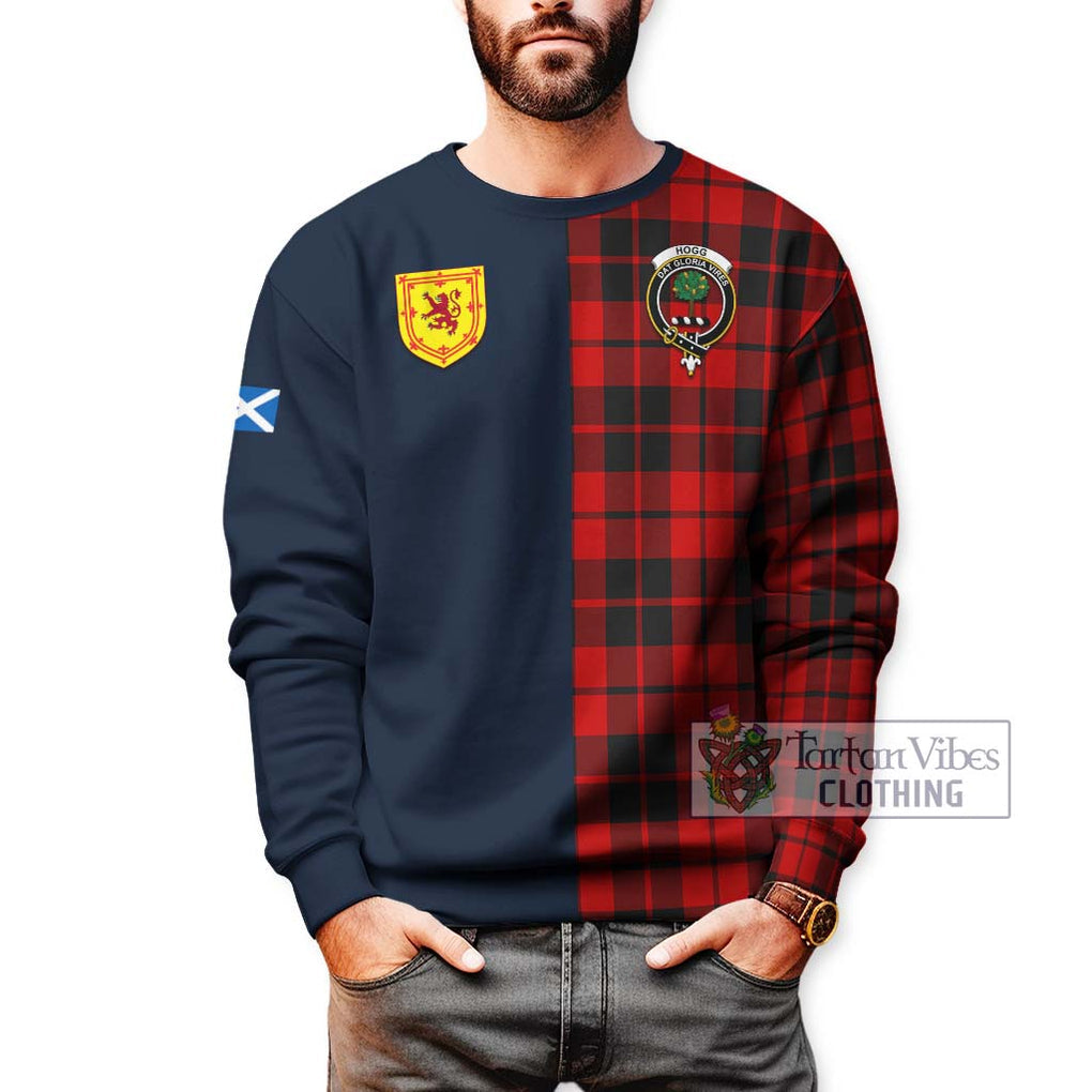 Tartan Vibes Clothing Hogg Tartan Sweatshirt with Scottish Lion Royal Arm Half Style